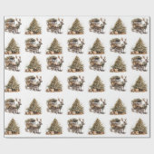 Frothy green gold Weihnachtsbaum Geschenkpapier (Flach)