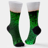 Frothy Head of Beer Funny Green Lager Flasche Socken (Gewinkelt)