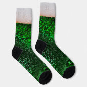 Frothy Head of Beer Funny Green Lager Flasche Socken (Rechts)