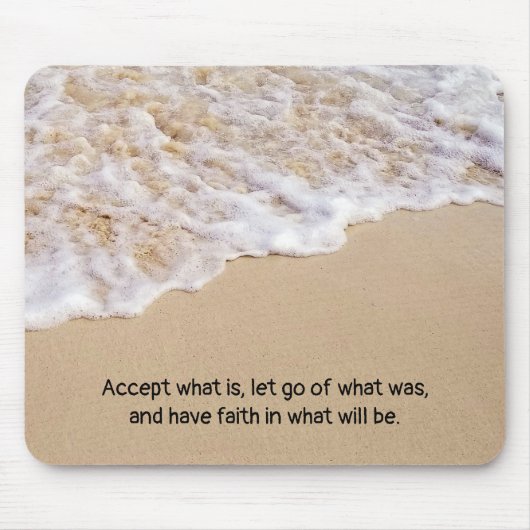 Frothy Ocean Surf mit Quote Mouse Pad Mousepad (Vorne)