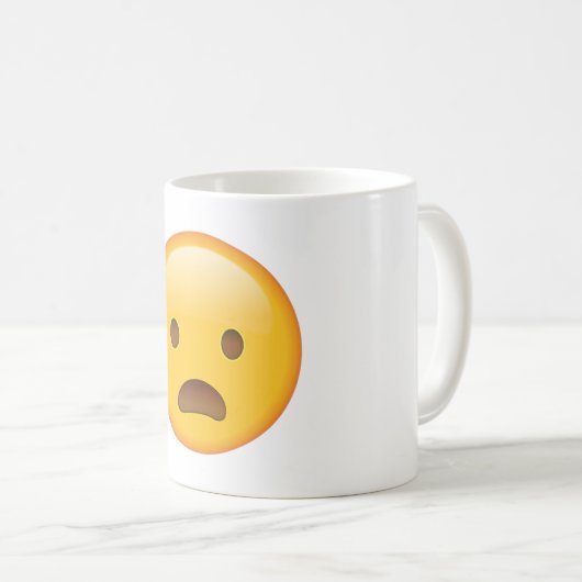 Frownace with Open Mouth - Emoji Kaffeetasse (VorderseiteRechts)