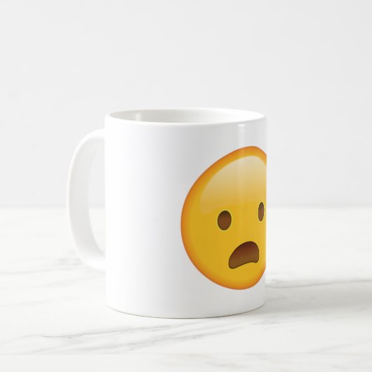 Frownace with Open Mouth - Emoji Kaffeetasse (Vorderseite Links)