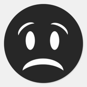 FROWNIE-GESICHT RUNDER AUFKLEBER