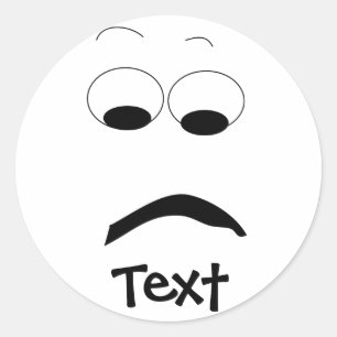 Frowning Face Sticker. Runder Aufkleber