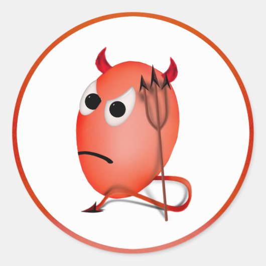 Frowning Little Devil'ed Egg Runder Aufkleber (Vorderseite)