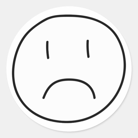 Frowning Runder Aufkleber (Vorderseite)