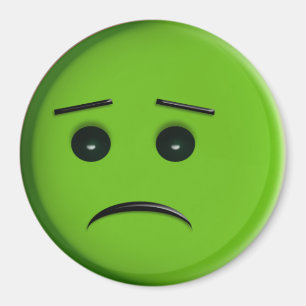 Frowny Face Green Magnet