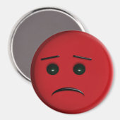 Frowny Face Red Magnet (Vorderseite/Rückseite)