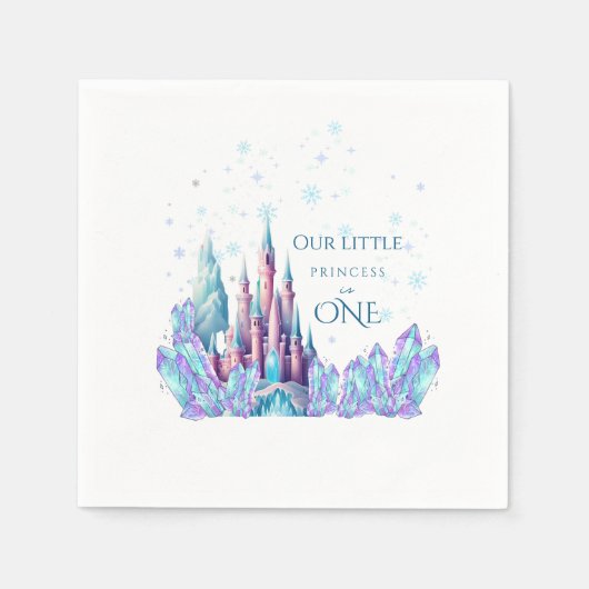 Frozen 1. Geburtstag Cartoon-Schloss Erster Geburt Serviette (Vorderseite)