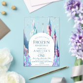 Frozen 1st Birthday Cartoon Castle Acryleinladungen (In Situ (Hochzeit))