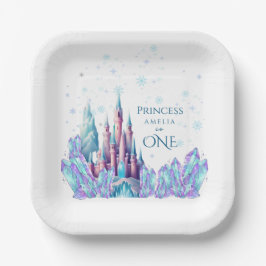 Frozen 1st Birthday Cartoon Castle First Birthday Pappteller