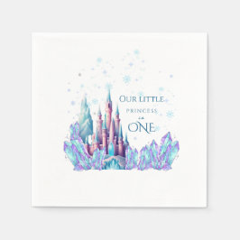 Frozen 1st Birthday Cartoon Castle First Birthday  Serviette