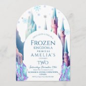 Frozen 2. Geburtstag Cartoon-Schloss Einladung (Vorderseite)