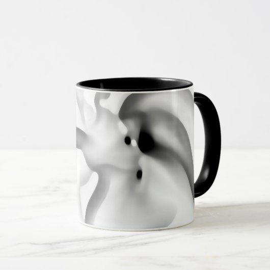 Frozen: Abstract Gray, White & Black Tasse (VorderseiteRechts)