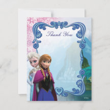 Frozen Anna und Elsa Geburtstags-Dankeschön