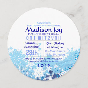 FROZEN Bar Bat Mitzvah Escort Card Einladung