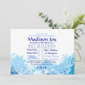 FROZEN Bar Bat Mitzvah Escort Card Einladung (Stehend Vorderseite)