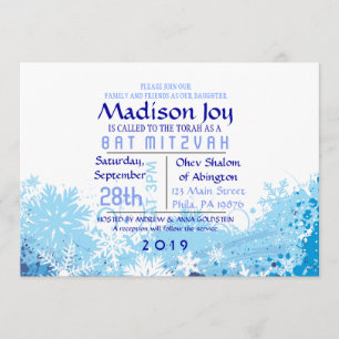 FROZEN Bar Bat Mitzvah Escort Card Einladung