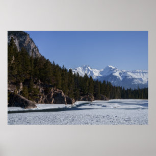 Frozen Beauty: Bow Falls, British Columbia Poster