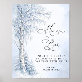 Frozen Birch Tree Mimosa Bar  Poster