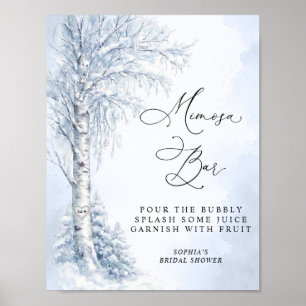 Frozen Birch Tree Mimosa Bar  Poster