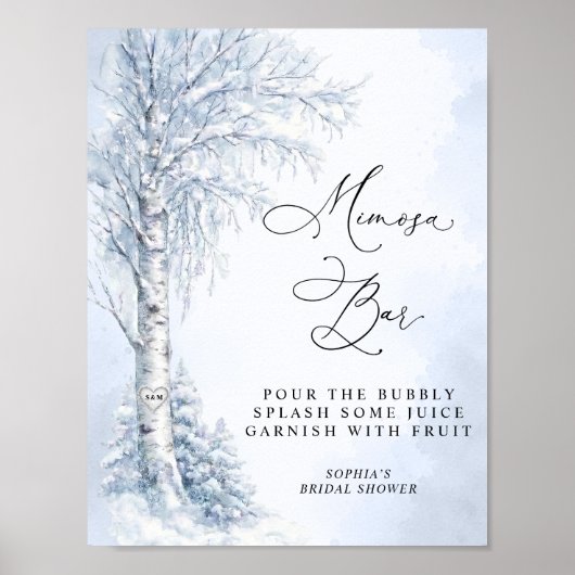 Frozen Birch Tree Mimosa Bar Poster (Vorne)