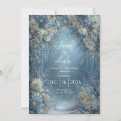 Frozen Bloom Winter Floral Wedding Einladung (Vorderseite)