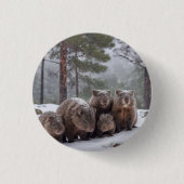 Frozen Burrow: Australian Wombat Family Button (Vorderseite)