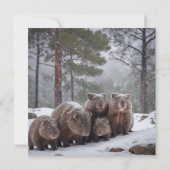 Frozen Burrow: Australian Wombat Family Dankeskarte (Rückseite)