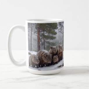 Frozen Burrow: Australian Wombat Family Kaffeetasse