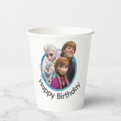 Frozen Charaktere Papiertasse (Geburtstagsthema) Pappbecher (Vorderseite)