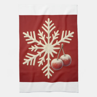 Frozen Cherry Snowflake – Winter Magic Design Geschirrtuch