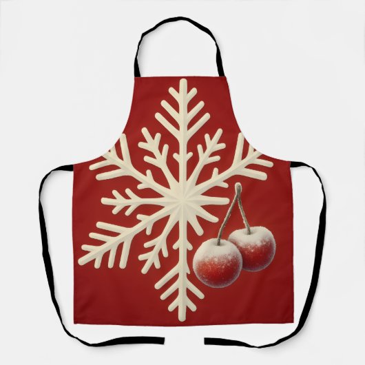 Frozen Cherry Snowflake – Winter Magic Design Schürze (Vorderseite)