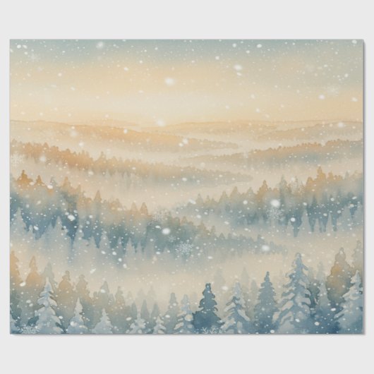 Frozen Dreams Snowy Landscape Geschenkpapier (Flach)