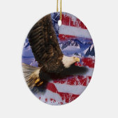 Frozen Eagle und amerikanische Flagge Keramik Ornament (Rechts)