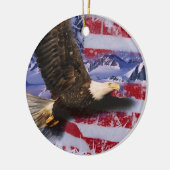 Frozen Eagle und amerikanische Flagge Keramik Ornament (Links)