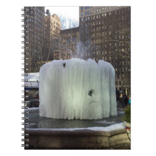 Frozen Eisbrunnen Bryant Park New York City NYC Notizblock
