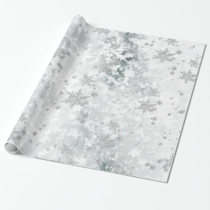 Frozen Eissee Frische gefallene Silberschneeflocke Geschenkpapier