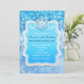 Frozen EisWinter Wonderland Snowflake Einladungen (Stehend Vorderseite)