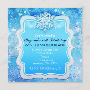 Frozen EisWinter Wonderland Snowflake Einladungen