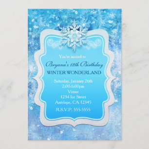 Frozen Eiswunder Wunderland Snowflake Einladungen