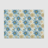 Frozen Elegance Blue and Gold Snowflake Seidenpapier (Vorderseite)
