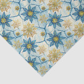Frozen Elegance Blue and Gold Snowflake Seidenpapier (Ausschnitt)