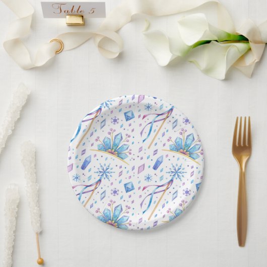 Frozen Fairy Tale Ice Princess Crowns Geburtstag Pappteller (Hochzeit)