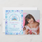 Frozen Fairy Tale Ice Princess Foto Geburtstag Einladung (Vorderseite)