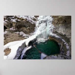 Frozen Falls at Johnson Creek, Alberta Poster