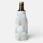 Frozen Forest Elegance Winter Tree Designs Flaschenkühler (Flaschenvorderseite)