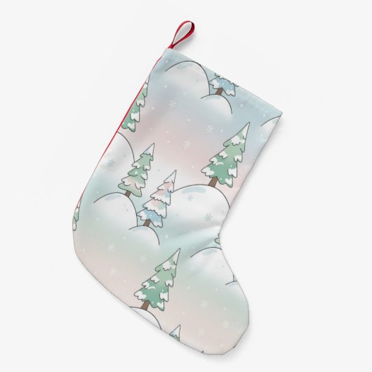 Frozen Forest Elegance Winter Tree Designs Kleiner Weihnachtsstrumpf (Vorderansicht (hängend))