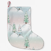Frozen Forest Elegance Winter Tree Designs Kleiner Weihnachtsstrumpf (Vorderseite)