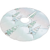 Frozen Forest Elegance Winter Tree Designs Polyester Weihnachtsbaumdecke (Schrägansicht)